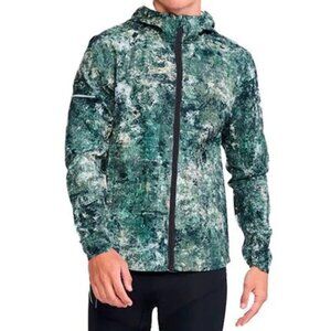 Men's 2XU Aero Jacket Trailscape Moss/Silver Size XL